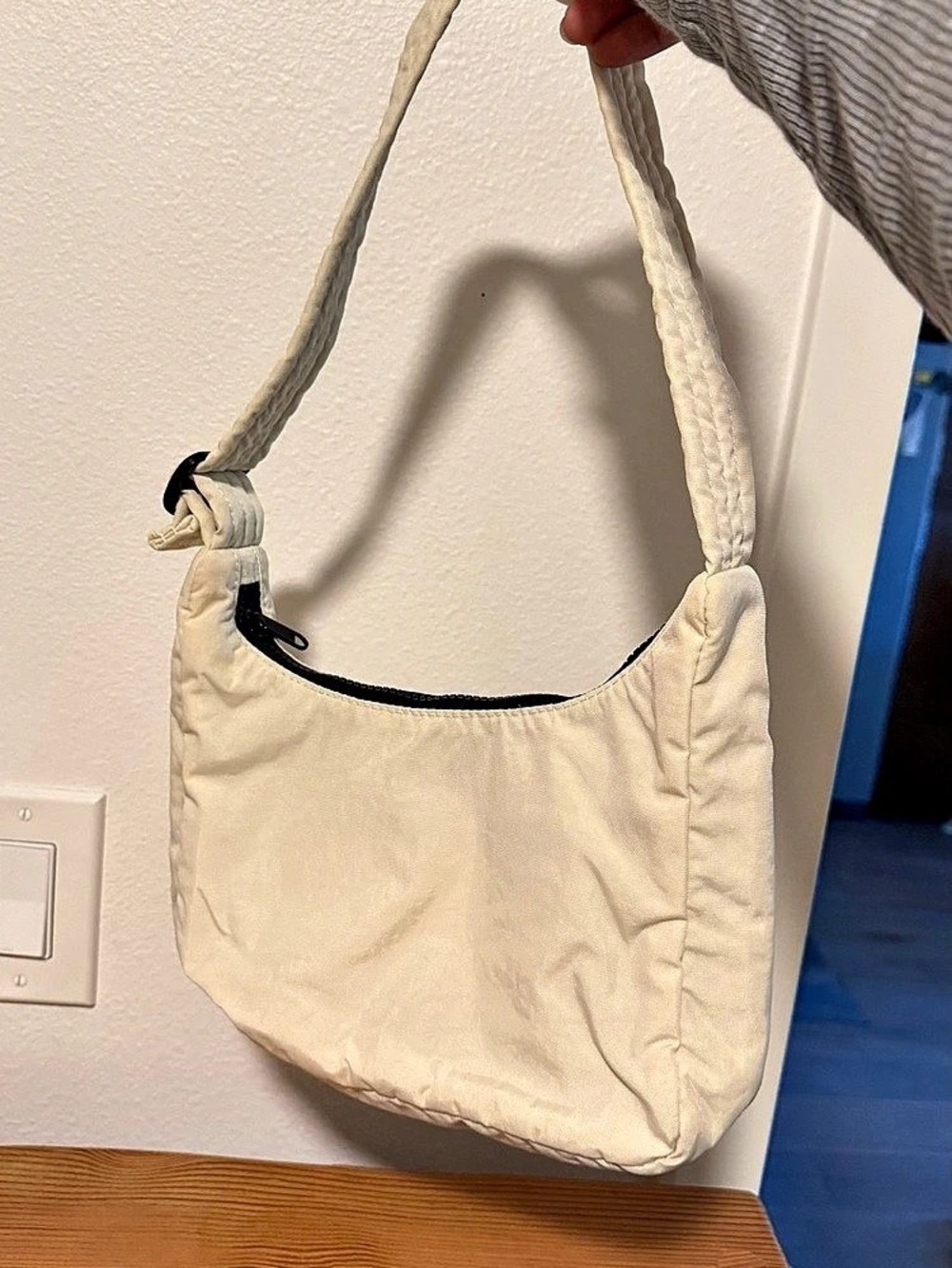 BAGGU Nylon Shoulder mini Bag Cream